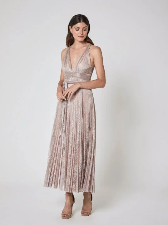 Peace Dress - Pale Pink Metallic