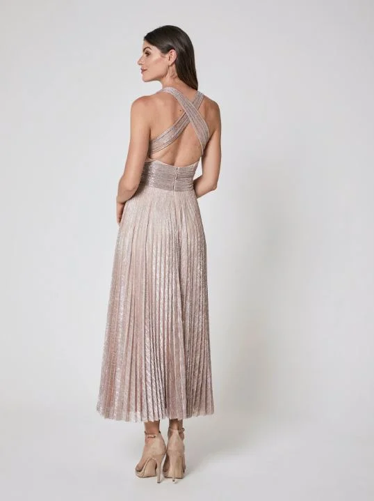 Peace Dress - Pale Pink Metallic