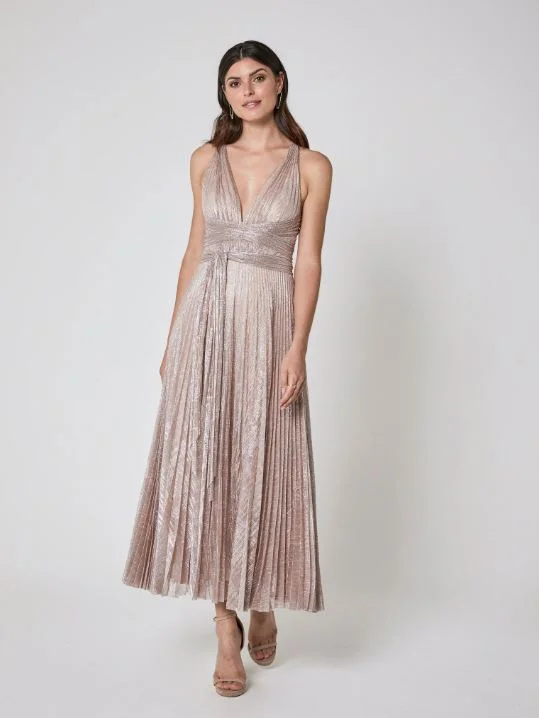 Peace Dress - Pale Pink Metallic