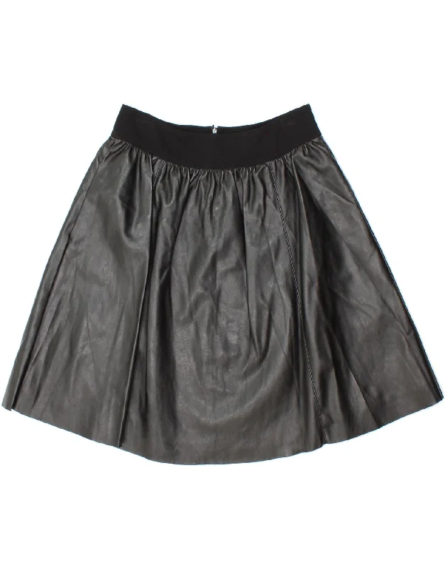 PENNY BLACK Womens Faux Leather A-Line Skirt UK 8 Small  W26  Black