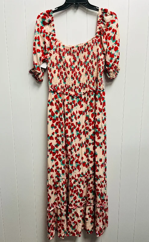 Pink & Red Dress Casual Maxi Betsey Johnson, Size Xl