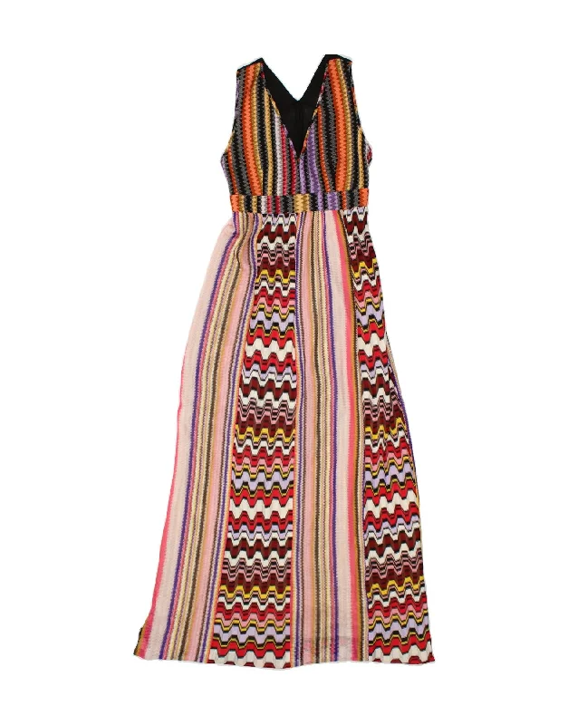 PINKO Womens Sleeveless Maxi Dress UK 12 Medium Multicoloured Patchwork