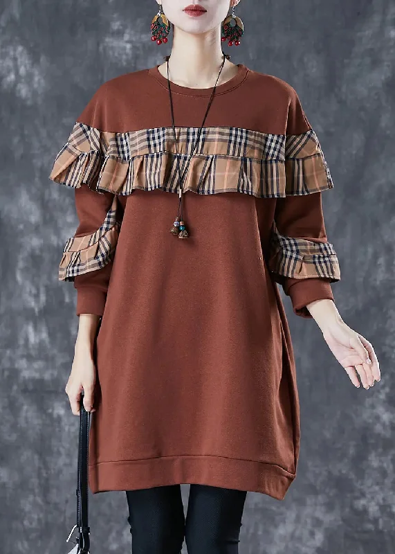 Ruffled Cotton Sweatshirts Dress Fall