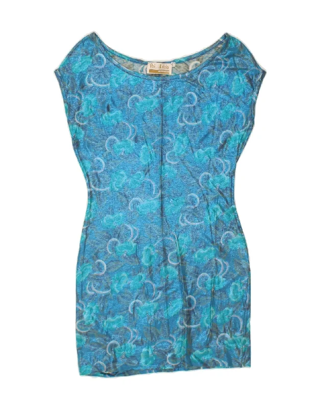 POI BY KRIZIA Womens Bodycon Dress UK 10 Small Blue Floral