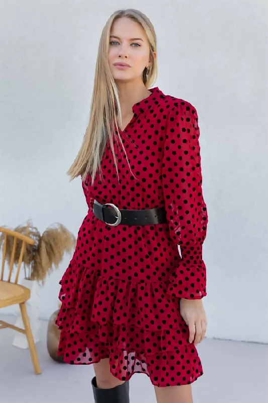 Polka Dot Mini Dress - RED REF : BCW157ELB0008124