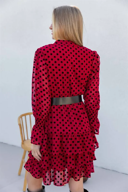 Polka Dot Mini Dress - RED REF : BCW157ELB0008124