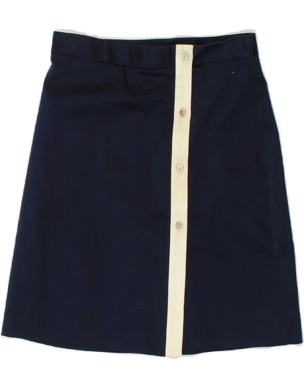 RALPH LAUREN Womens Straight Skirt US 2 XS W26 Navy Blue Cotton