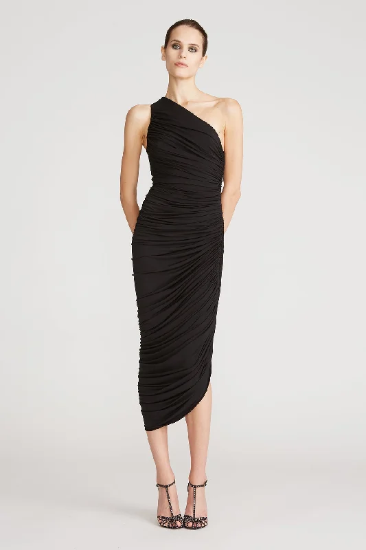 Reia One Shoulder Dress - Black