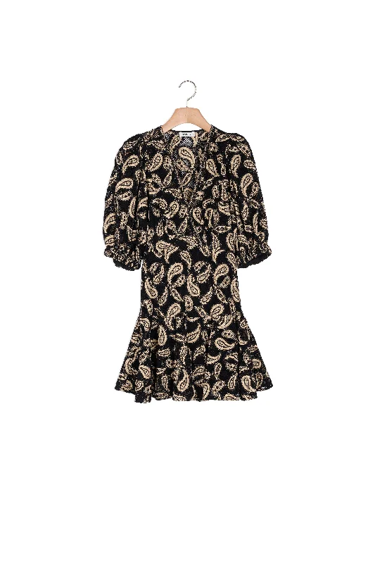 Robe courte en guipure motifs paisley