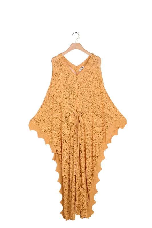 Robe longue esprit poncho en maille