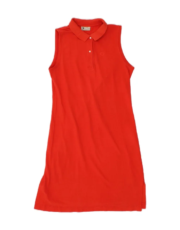 SERGIO TACCHINI Womens Sleeveless Polo Dress UK 14 Large Orange