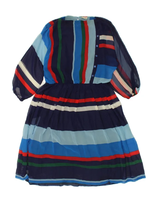 SORA Womens 3/4 Sleeve A-Line Dress UK 20 2XL Multicoloured Striped