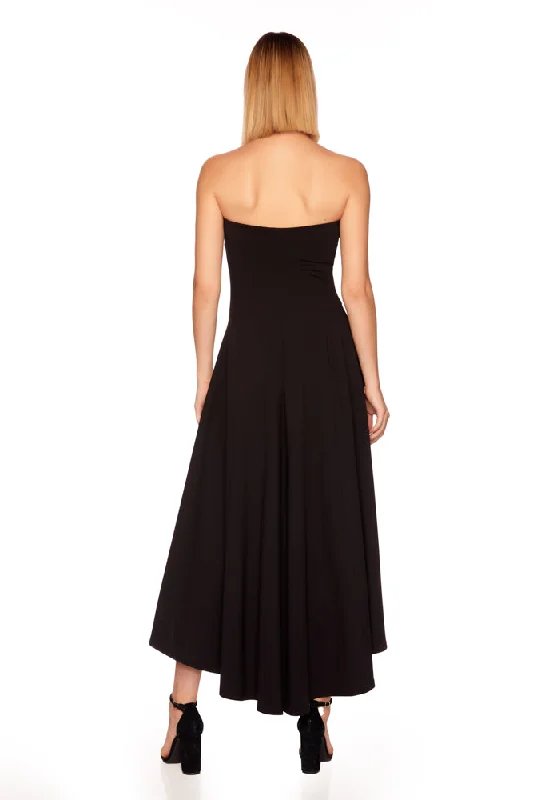 Strapless High Low Dress - Black