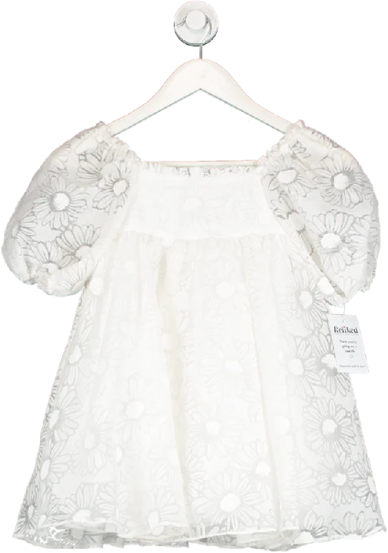 Tartine et Chocolat White Cotton Embroidered Short Sleeve Dress 6 Years