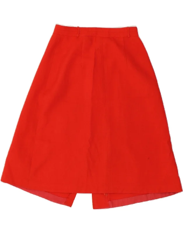 TREVIRA Womens A-Line Skirt W28 Medium Red Rayon