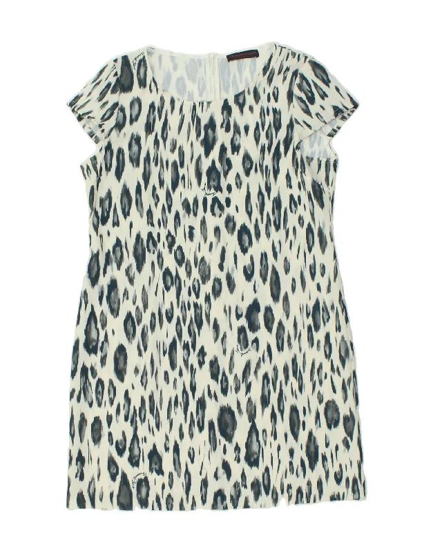 TRUSSARDI Womens Sheath Dress IT 48 XL Off White Animal Print