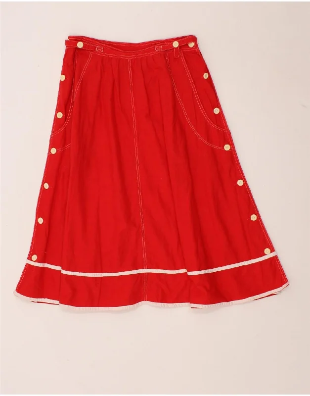 VINTAGE Womens A-Line Skirt W28 Medium Red