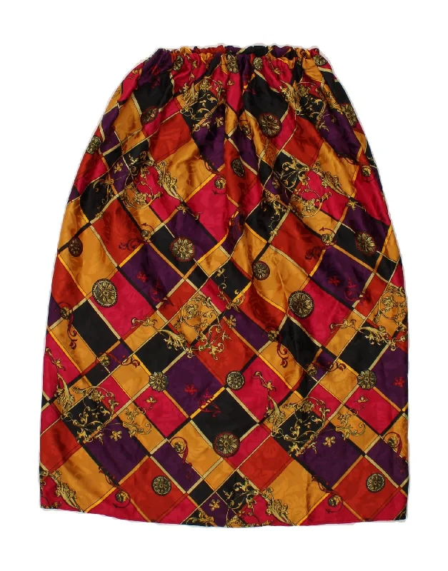 VINTAGE Womens Abstract Pattern A-Line Skirt W30 Medium Multicoloured