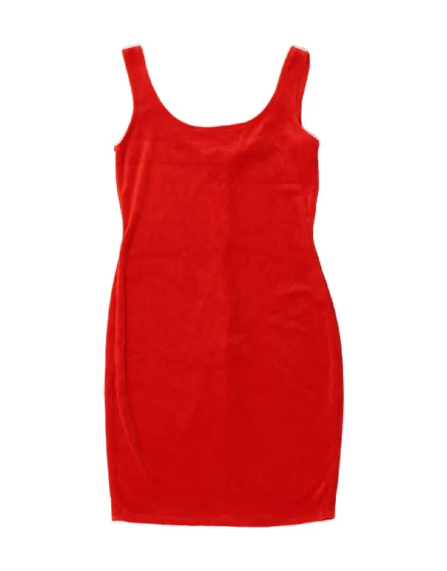 VINTAGE Womens Bodycon Dress UK 6 XS Red Polyester