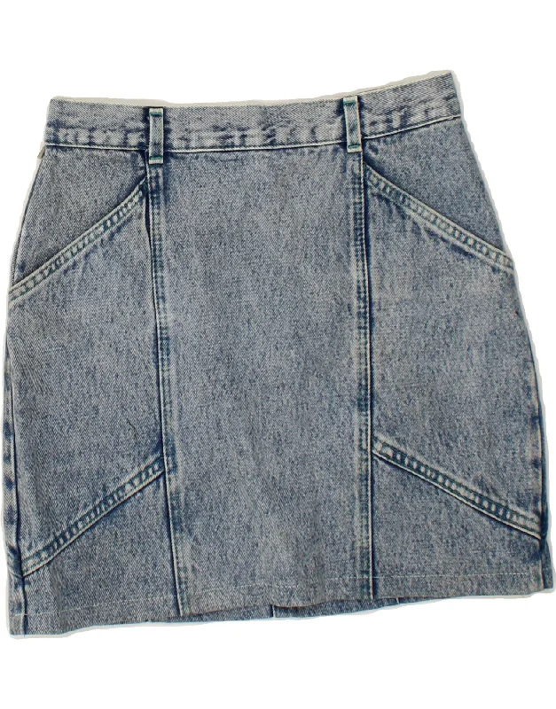 VINTAGE Womens Denim Skirt IT 38 XS W26  Blue Cotton