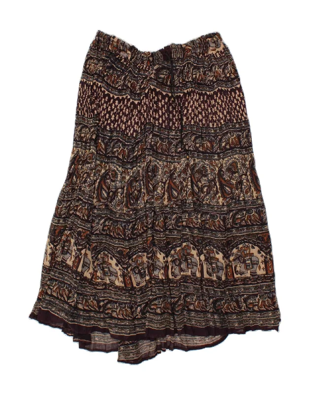 VINTAGE Womens Gypsy Skirt W36 XL  Brown Paisley Cotton