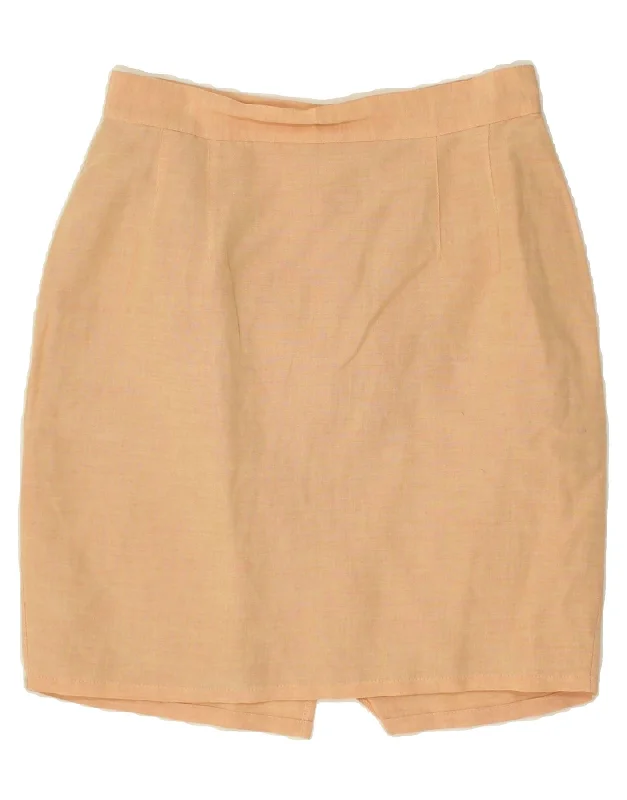 VINTAGE Womens Mini Skirt IT 40 Small W26 Beige