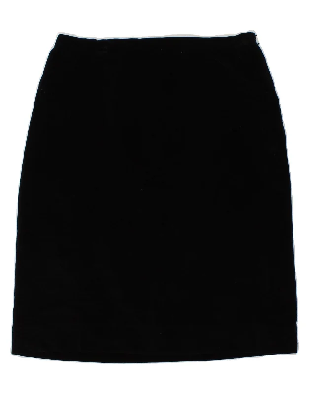 VINTAGE Womens Straight Skirt W28 Medium Black