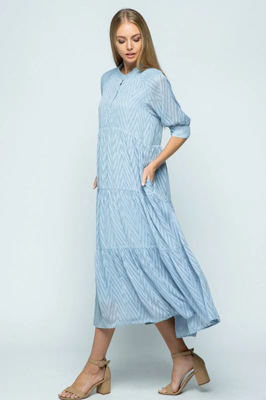 Vyla Boho Chic Dress In Capri Blue