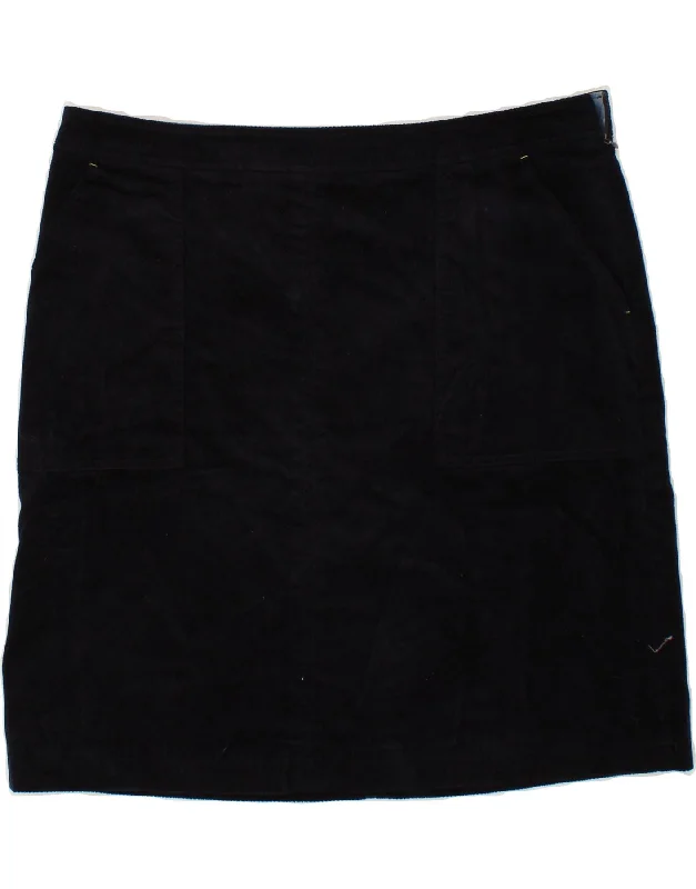 WHITE STUFF Womens Straight Skirt UK 18 XL W38  Navy Blue Cotton