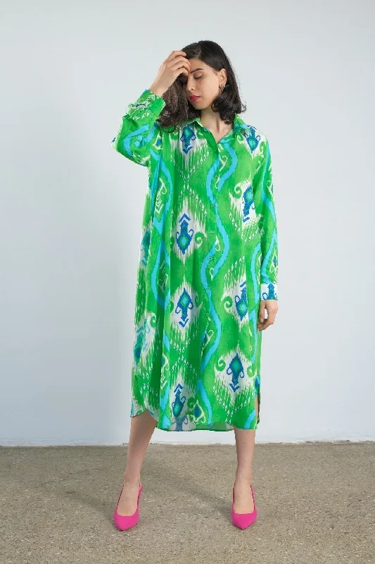 Women Paisley Pattern Shirt Summer Dress REF: ABR-003139