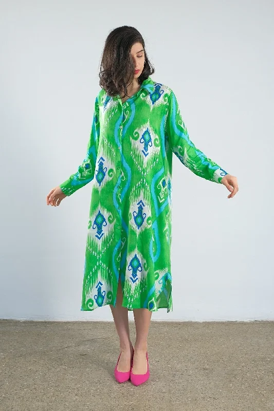 Women Paisley Pattern Shirt Summer Dress REF: ABR-003139