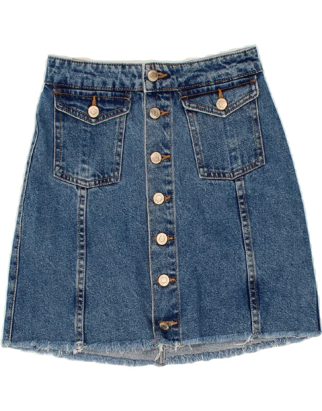 ZARA Womens Denim Skirt W25 XS Blue