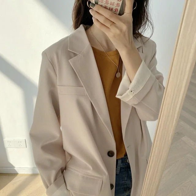 2020 New Pure Color Elegant Women Blazer