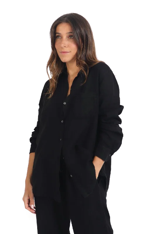 Black Mulholland Linen Shirt