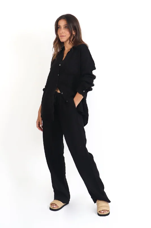 Black Mulholland Linen Shirt