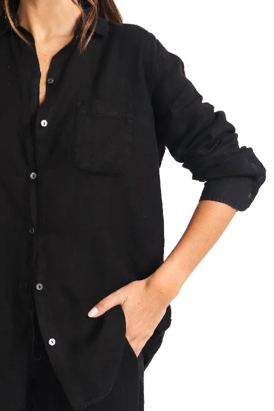 Black Mulholland Linen Shirt