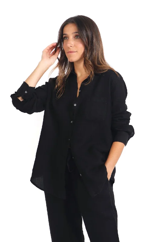 Black Mulholland Linen Shirt