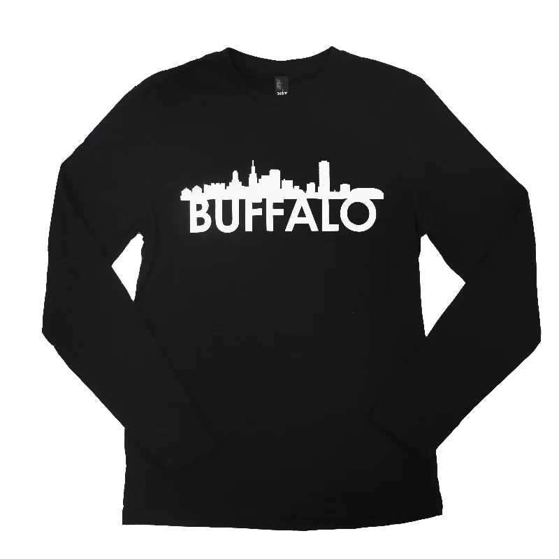 Buffalo City Skyline Black Long Sleeve Shirt