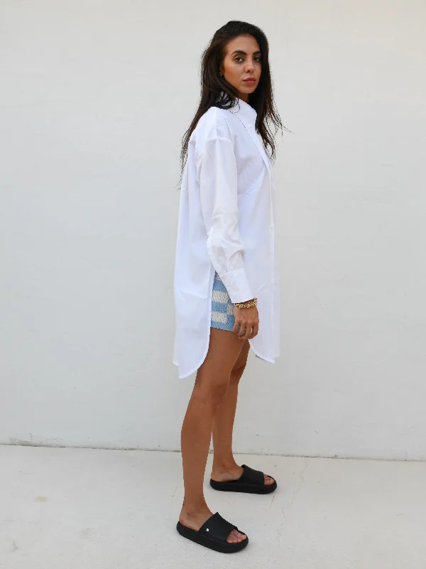 CHARLENE LONGLINE SHIRT- WHITE