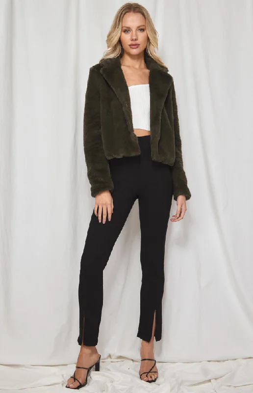 Cropped Faux Fur Jacket