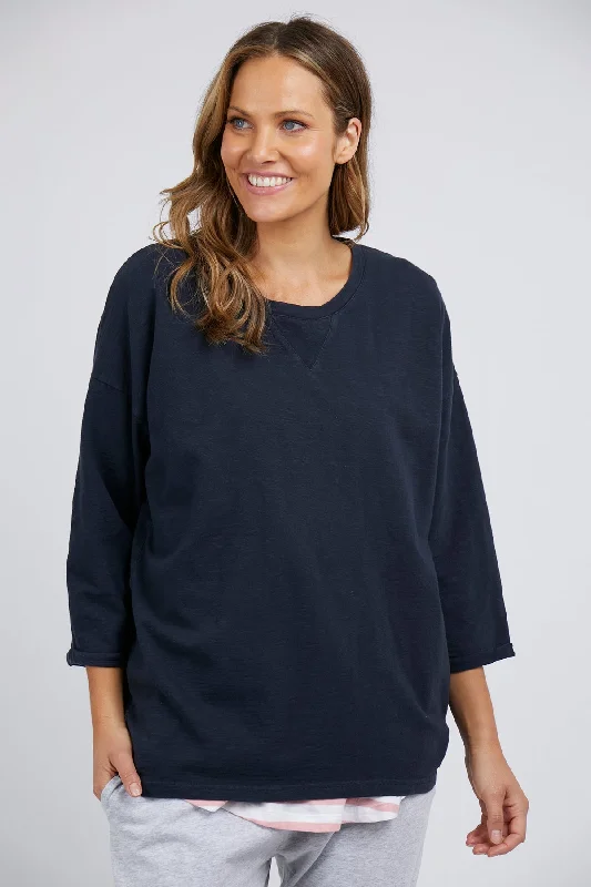 Elm Annie 3/4 Sleeve Tee - Navy