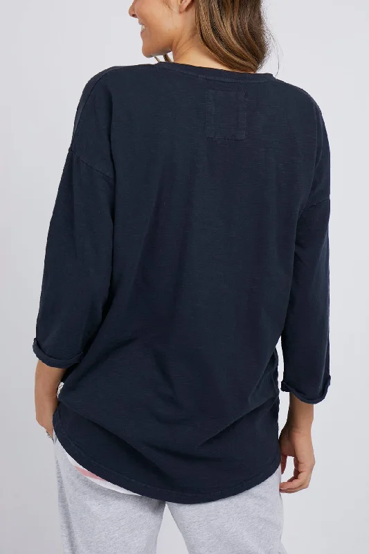 Elm Annie 3/4 Sleeve Tee - Navy