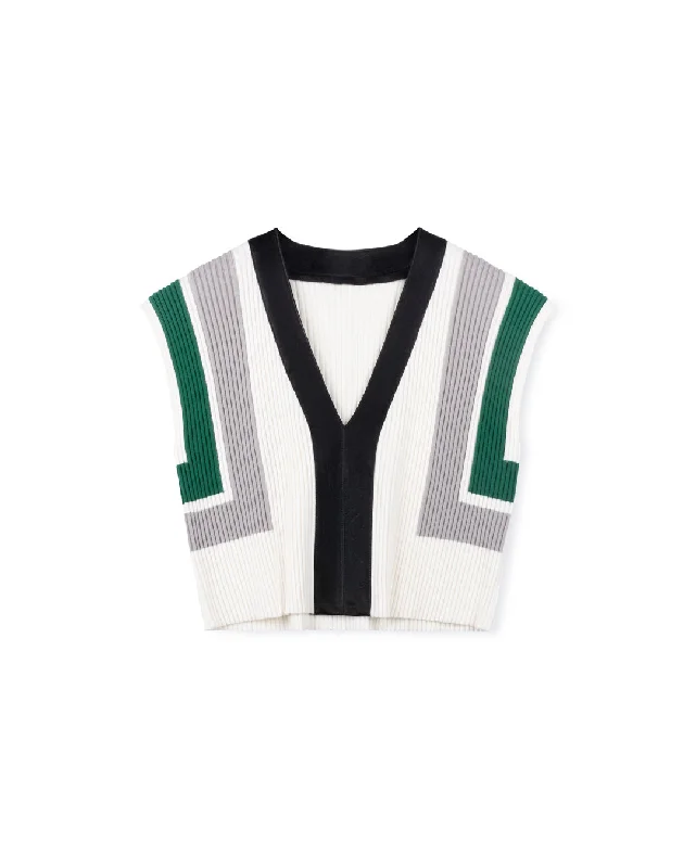 Knit And Patent Leather Vest