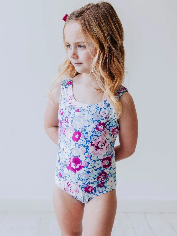 Lattice Back Leotard - Pastel Carnations