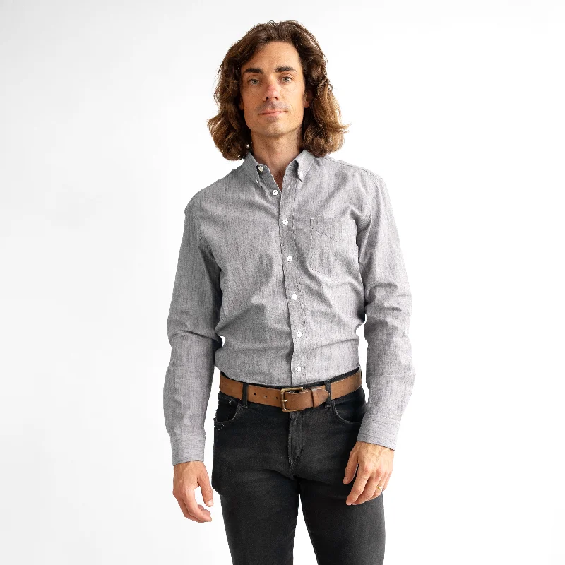 Men's Gray Stretch Service Chambray