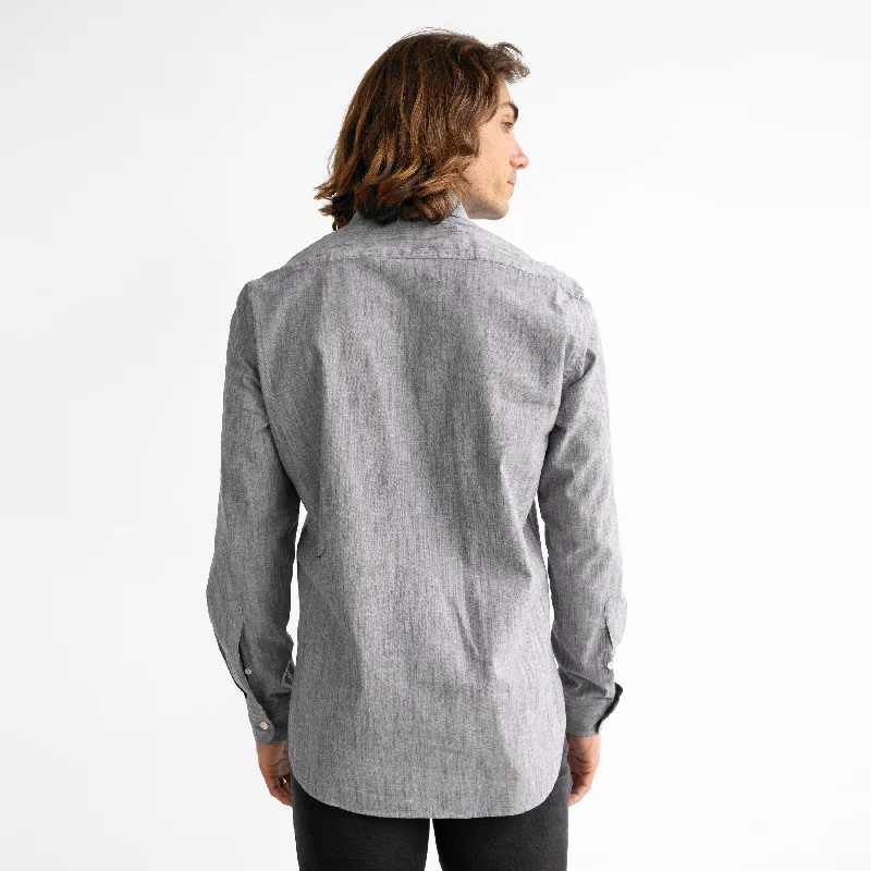 Men's Gray Stretch Service Chambray