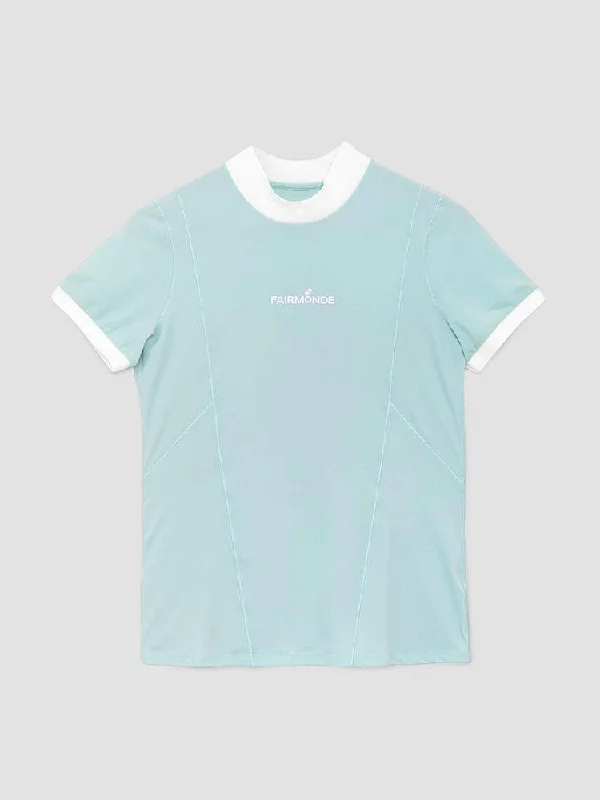 Mock Neck Tee - Sky High Blue