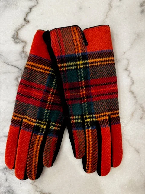 Monique Glove Red Tartan