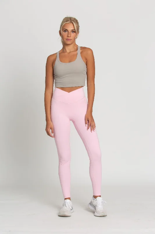 Pastel Pink Seamless Crossover Leggings