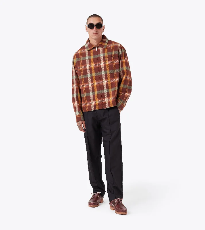 Plaid LS Overshirt Brown